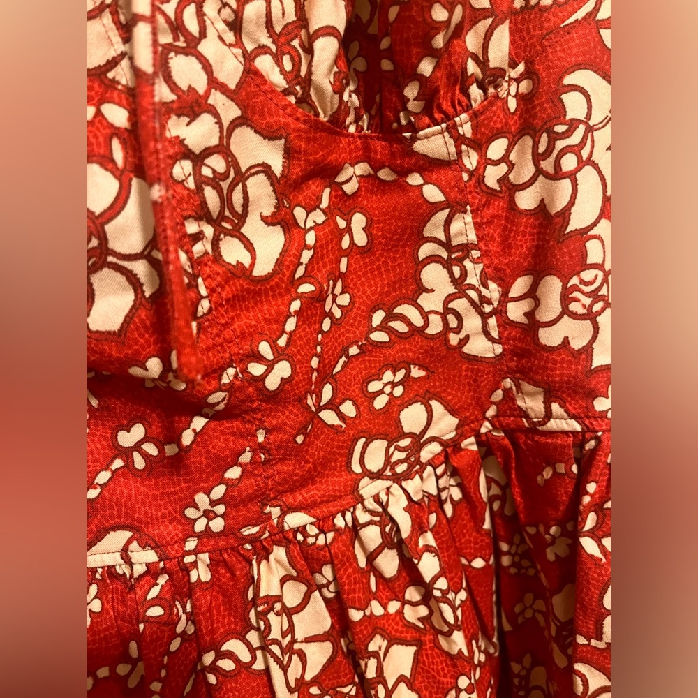🌹Top Rated Free People corset Floral Red Midi Dress - Picture 3 of 6